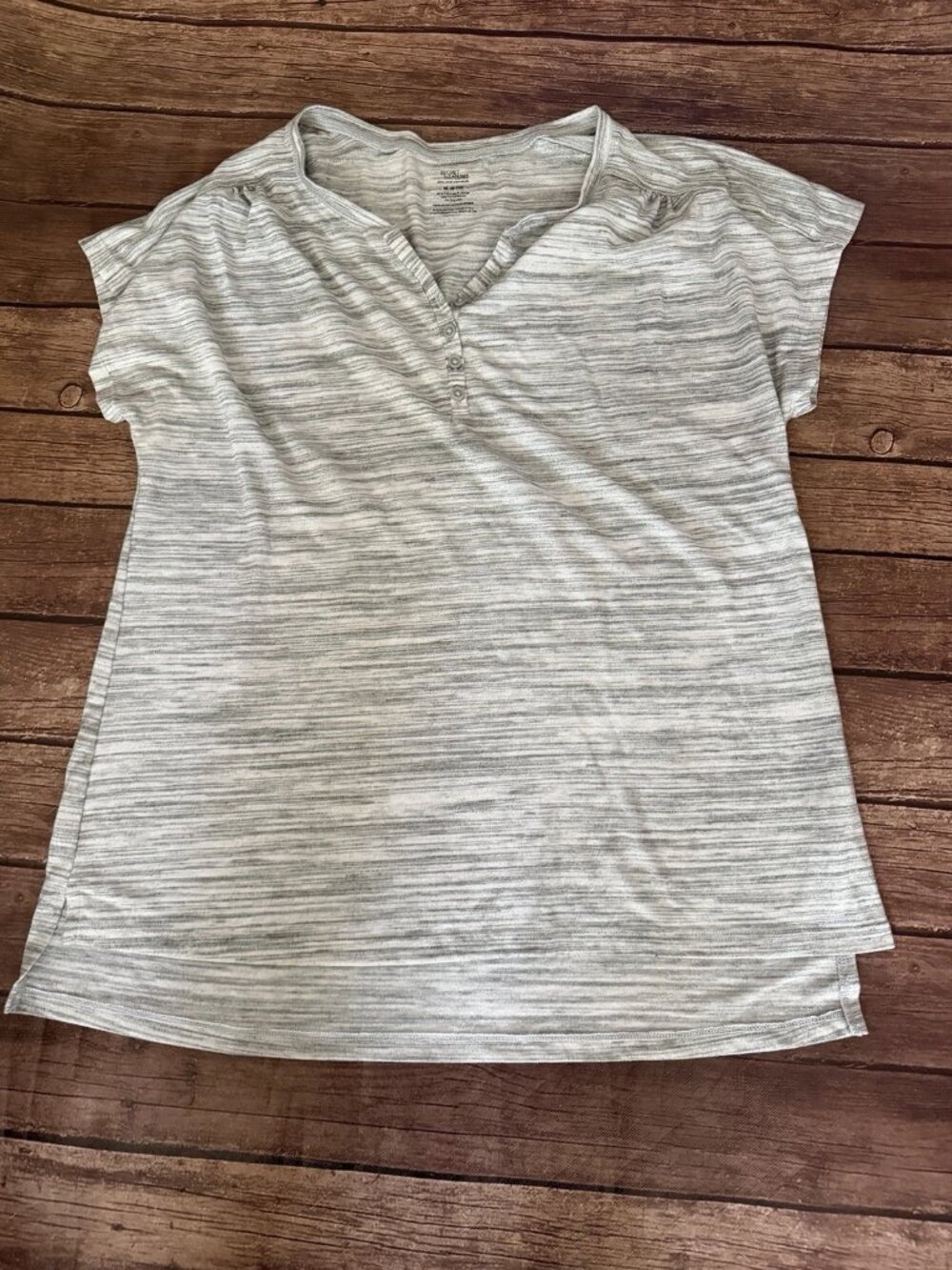 Women’s Secret Treasures Gray Marbled Henley Pajama Lounge Shirt M 8-10